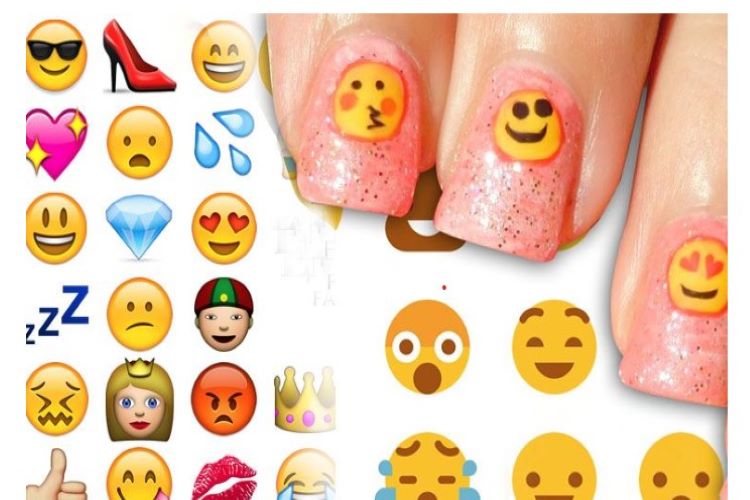 Emoji Nail Art สำหรับผู้ติดโทรศัพท์